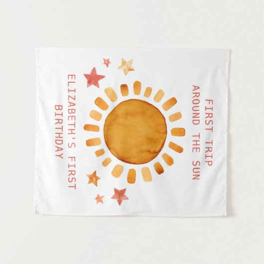 最初ののまわりに旅ザ・サン – サンシャイン1歳の誕生日 タペストリー (正面(横))