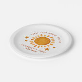 最初ののまわりに旅ザ・サン – サンシャイン1歳の誕生日 ペーパープレート (アングル)