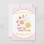 最初ののまわりに旅The Sun Girl 1st.誕生日パーティー サンキューカード (正面)