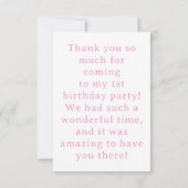 最初ののまわりに旅The Sun Girl 1st.誕生日パーティー サンキューカード (裏面)