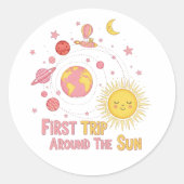 最初ののまわりに旅The Sun Girl 1st.誕生日パーティー ラウンドシール (正面)