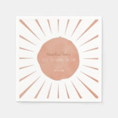 最初ののまわりに日没 | テラコッタサンシャイン スタンダードカクテルナプキン (正面)