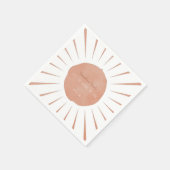 最初ののまわりに日没 | テラコッタサンシャイン スタンダードカクテルナプキン (角)