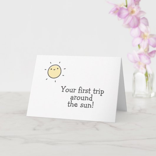 最初ののまわりに日没!ベビーの誕生日 カード (蘭)