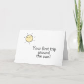 最初ののまわりに日没!ベビーの誕生日 カード (正面)