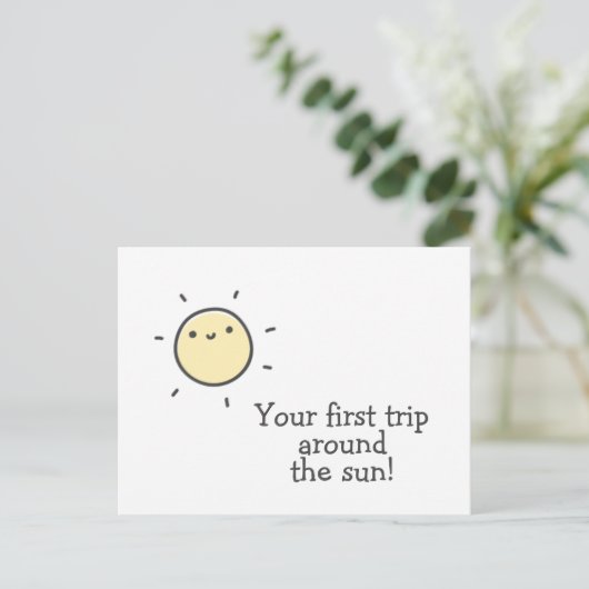 最初ののまわりに日没！ベビーの誕生日 ポストカード (スタンド正面)