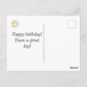 最初ののまわりに日没！ベビーの誕生日 ポストカード (裏面)