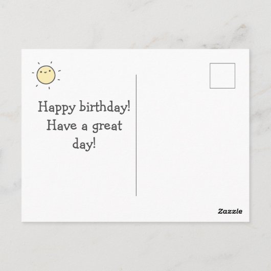 最初ののまわりに日没!ベビーの誕生日 ポストカード (裏面)