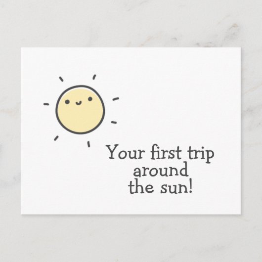 最初ののまわりに日没!ベビーの誕生日 ポストカード (正面)