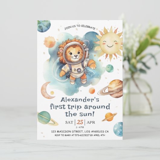 最初ののまわりに日没 |誕生日の男の子 招待状 (スタンド正面)