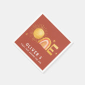 最初ののまわりに日没 |誕生日パーティー スタンダードカクテルナプキン (角)