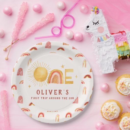 最初ののまわりに日没 |誕生日パーティー ペーパープレート (パーティー)