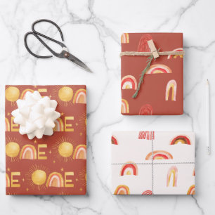 最初ののまわりに日没  誕生日パーティー ラッピングペーパーシート