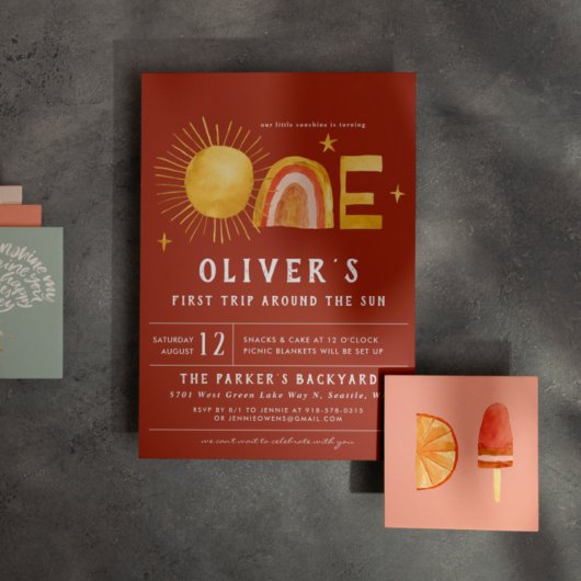 最初ののまわりに日没 |誕生日パーティー 招待状