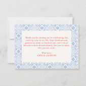 最初のひと口で恋に落ちる地中海スタイルのブライズシャワー サンキューカード (裏面)