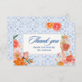 最初のひと口で恋に落ちる地中海スタイルのブライズシャワー サンキューカード (正面/裏面)