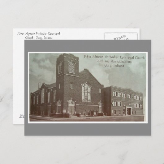 最初のアフリカのメソジスト – エピスコパル教会(Gary IN) ポストカード (正面/裏面)