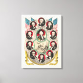 最初のアメリカの大統領が1844年のリトグラフを復元 キャンバスプリント (正面)