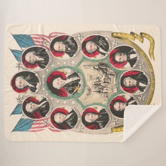 最初のアメリカの大統領が1844年のリトグラフを復元 シェルパブランケット (正面(横))