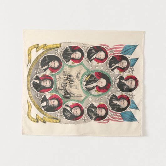 最初のアメリカの大統領が1844年のリトグラフを復元 タペストリー (正面(横))