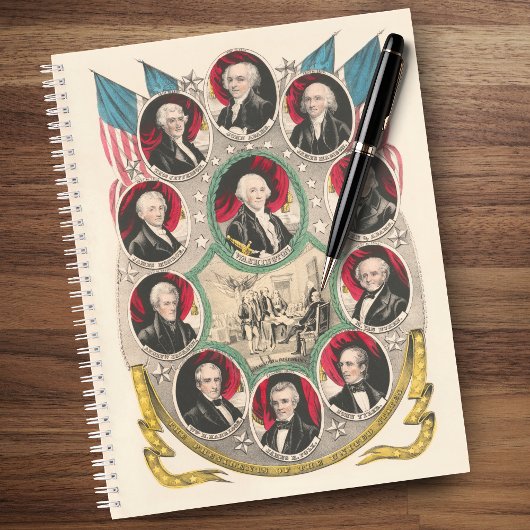 最初のアメリカの大統領が1844年のリトグラフを復元 ノートブック
