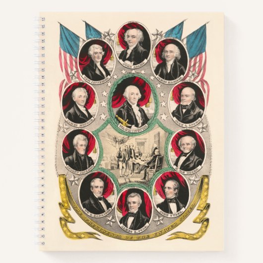 最初のアメリカの大統領が1844年のリトグラフを復元 ノートブック (正面)