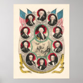 最初のアメリカの大統領が1844年のリトグラフを復元 ポスター (正面)