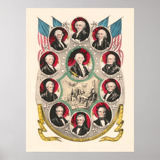 最初のアメリカの大統領が1844年のリトグラフを復元 ポスター (正面)