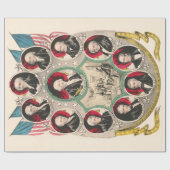 最初のアメリカの大統領が1844年のリトグラフを復元 ラッピングペーパー (フラット)