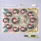 最初のアメリカの大統領が1844年のリトグラフを復元 薄葉紙 (クラフト)