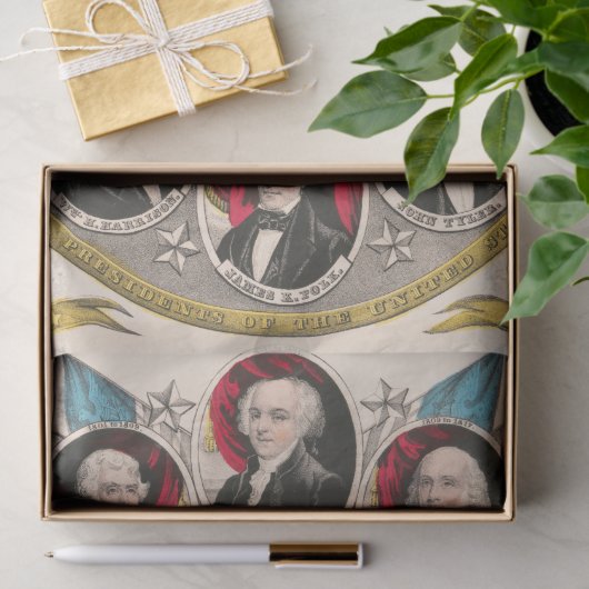 最初のアメリカの大統領が1844年のリトグラフを復元 薄葉紙 (ギフト)