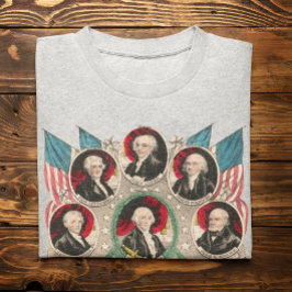 最初のアメリカの大統領が1844年のリトグラフを復元 Tシャツ