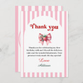 最初のイチゴとリボン サンキューカード (正面/裏面)