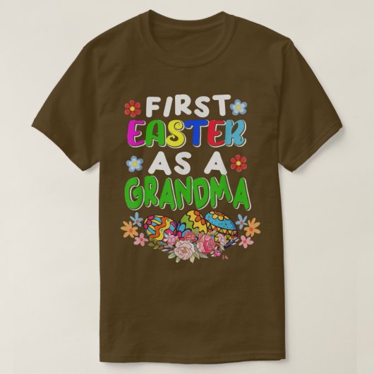 最初のイースターおばあちゃんのかわいいイースター妊娠An Tシャツ (デザイン正面)