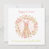 最初のイースターピンクのバニーガール孫娘 カード (正面)