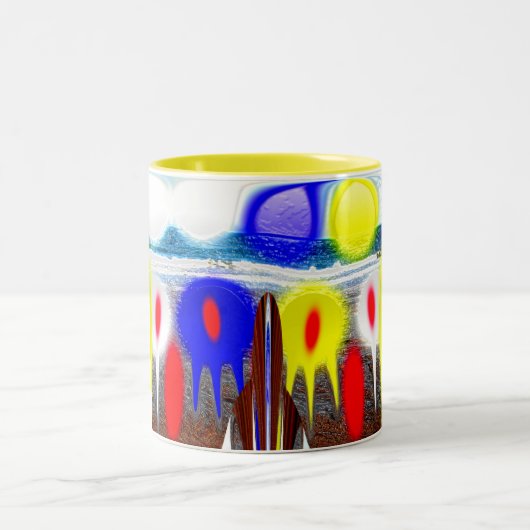 最初のエイリアン侵入 ツートーンマグカップ (中央)