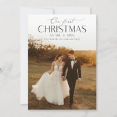 最初のエレガントク結婚したリスマス4写真新着 シーズンカード (正面)