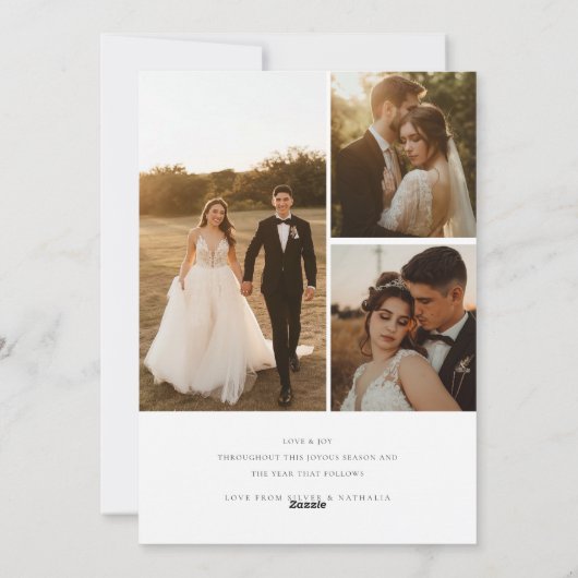 最初のエレガントク結婚したリスマス4写真新着 シーズンカード (裏面)