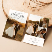 最初のエレガントク結婚したリスマス4写真新着 シーズンカード