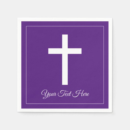 最初のカスタム聖餐式の十字記号 スタンダードカクテルナプキン (正面)