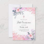 最初のガーリー聖体桃色のフローラ 招待状 (正面)