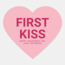 最初のキスかわいいおもしろいバレンタインデーの会話 ハートシール