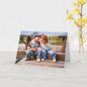 最初のキスグリーティングカード カード (黄色い花)