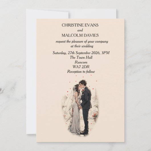 最初のキス結婚の 招待状 (正面)