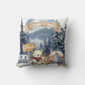 最初のキュートなクリスマス新婚記念オーナメント クッション (正面)
