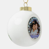 最初のクリスマスおばあちゃんスノーフレークスリボンライトブルー セラミックボールオーナメント (左)