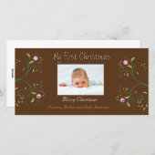 最初のクリスマスの写真カード シーズンカード (正面/裏面)