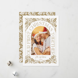 最初のクリスマスを一緒に アーチ3 フォト コラージュ シーズンカード