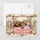 最初のクリスマスカード シーズンポストカード (正面/裏面)