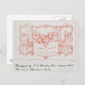 最初のクリスマスカード、J・C・ホースリー作、1843年 シーズンポストカード (正面/裏面)